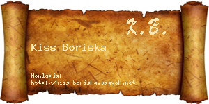 Kiss Boriska névjegykártya